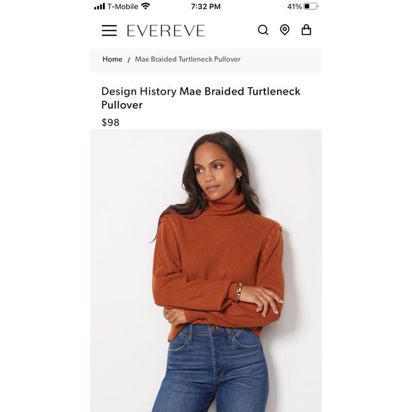 Evereve Sweaters - Evereve Design History Mae Braided Turtleneck Pullover 🎃